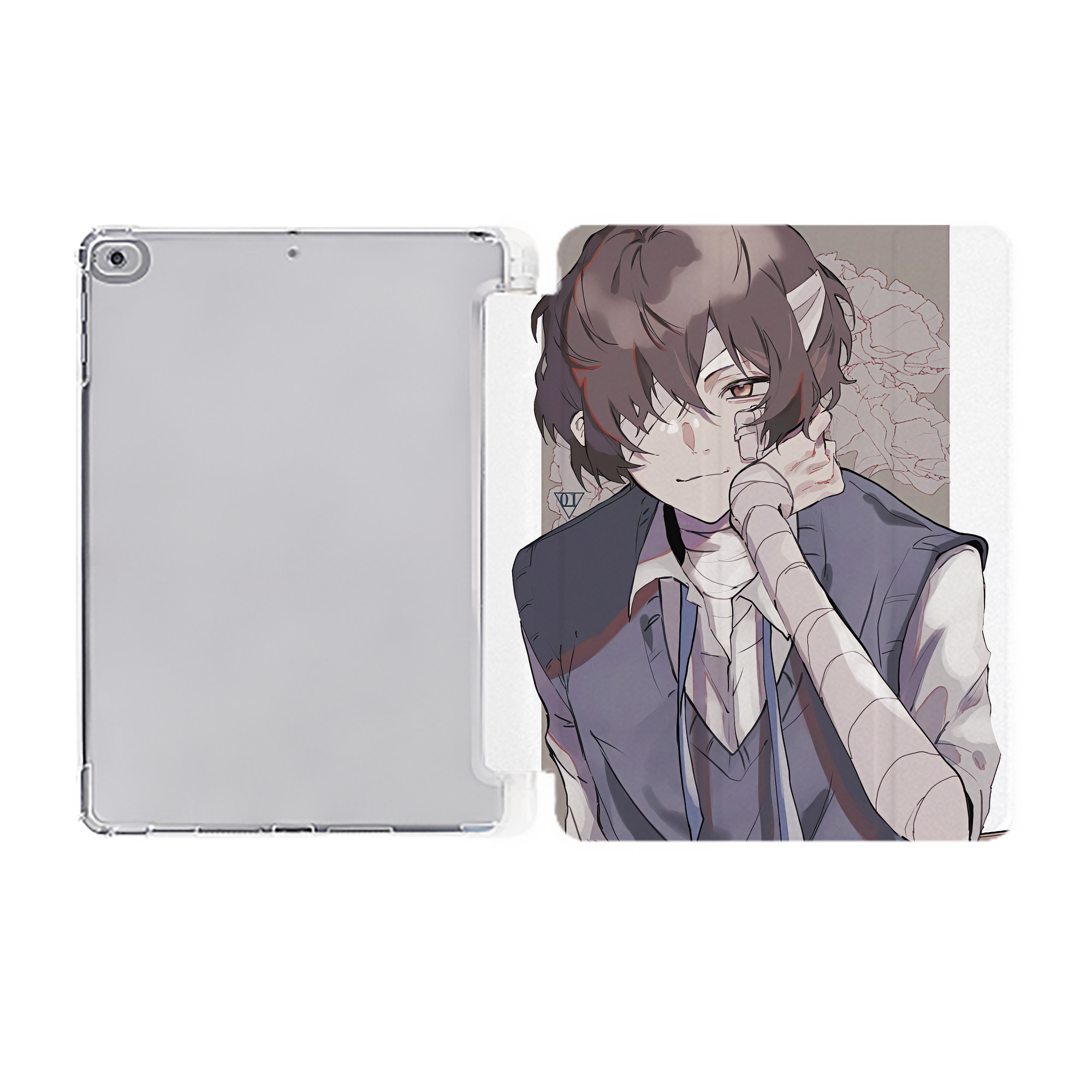 （画像用） 文豪ストレイドッグス Bungo Stray Dogs IPad ケース ペン収納付き 三つ折りスタンド PUレザー×シリコン 対応機種9.5/10.5/10.9インチ